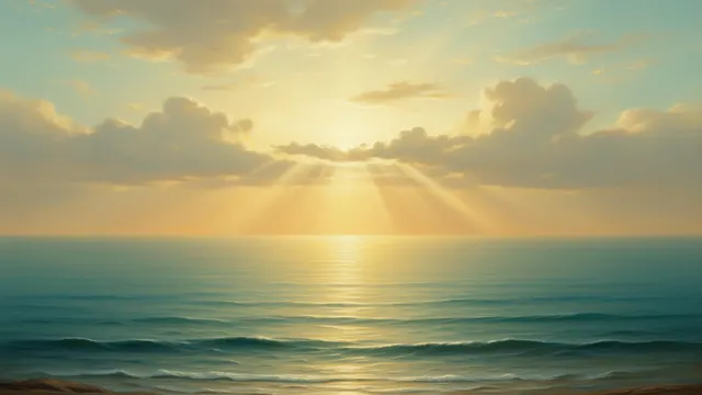 Golden dawn over a calm sea — return to the When Jesus Returns home page